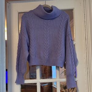 Wild Fable Lavender Cable Knit Turtleneck Sweater